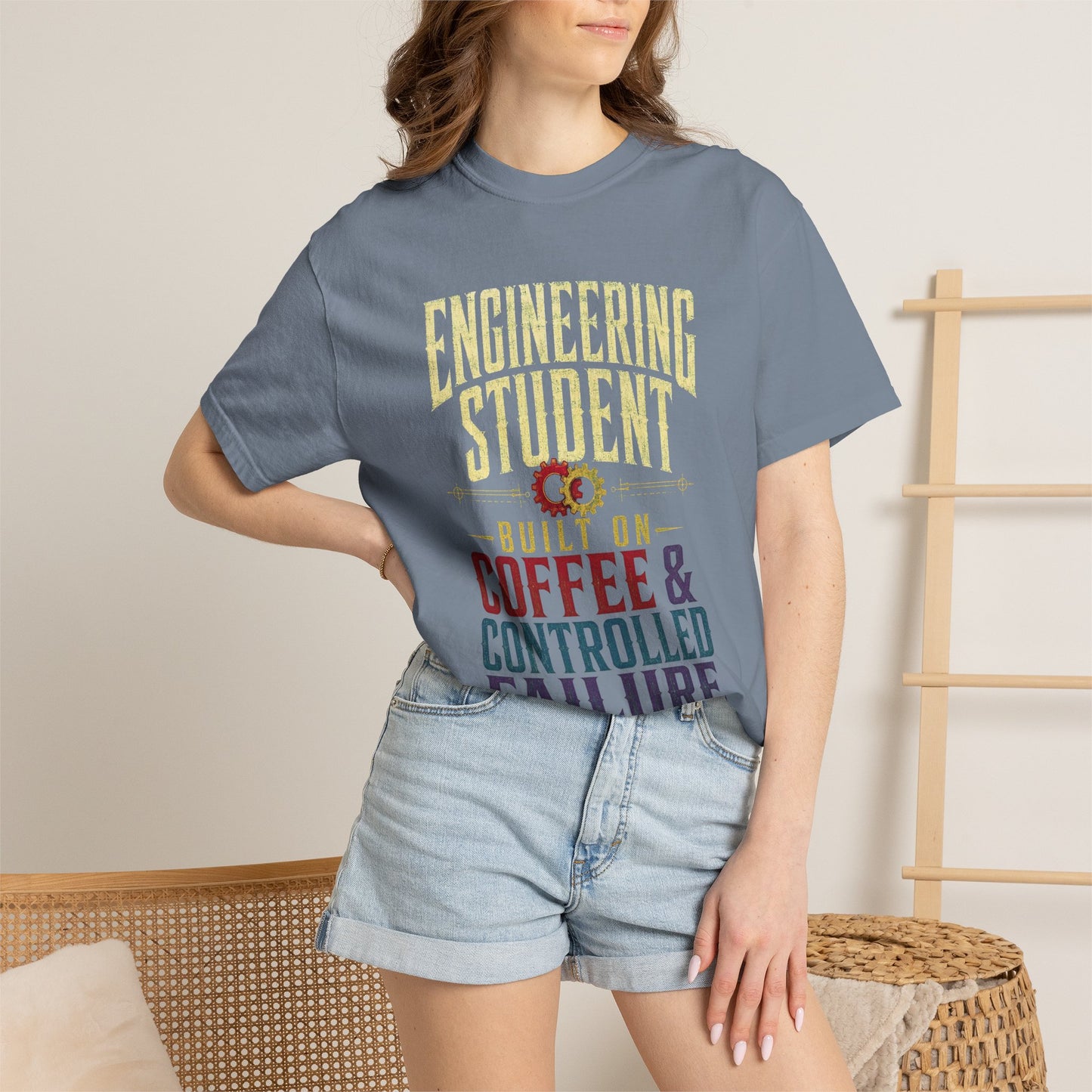 Engineering Student T-Shirt - "Built on Coffee & Controlled Failure" Graphic Tee