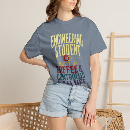 Engineering Student T-Shirt - "Built on Coffee & Controlled Failure" Graphic Tee