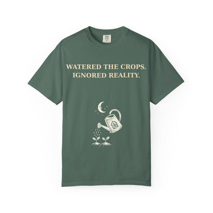 Gamer Tee -  "Weathered the Crops, Ignored Reality" Vintage Gamer Tee