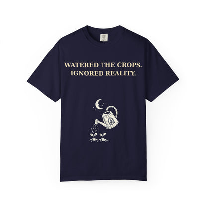 Gamer Tee -  "Weathered the Crops, Ignored Reality" Vintage Gamer Tee