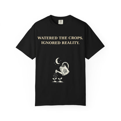 Gamer Tee -  "Weathered the Crops, Ignored Reality" Vintage Gamer Tee