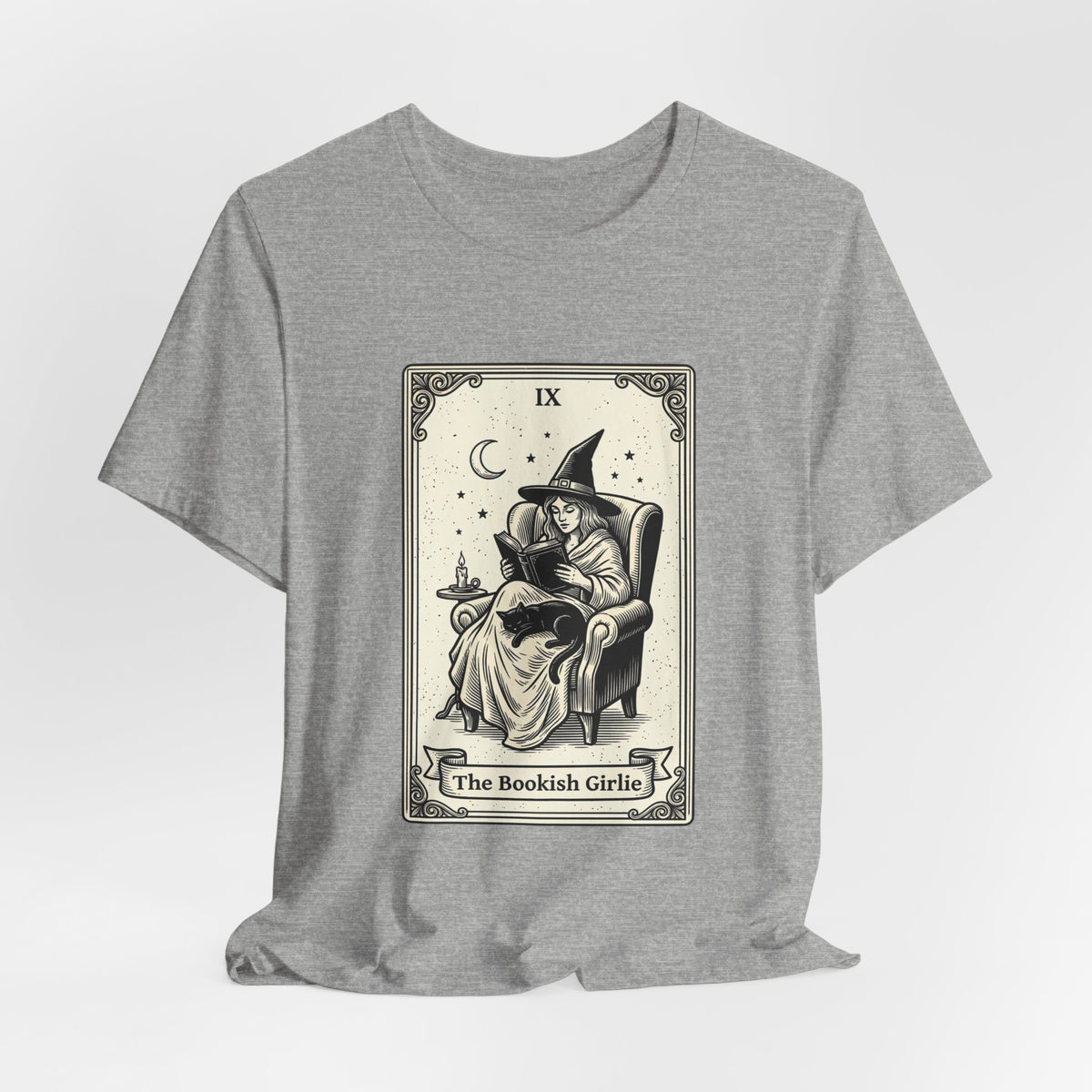 Bookish Witch Tarot Art Tee | Witchy Humor, Reading Witch T-Shirt