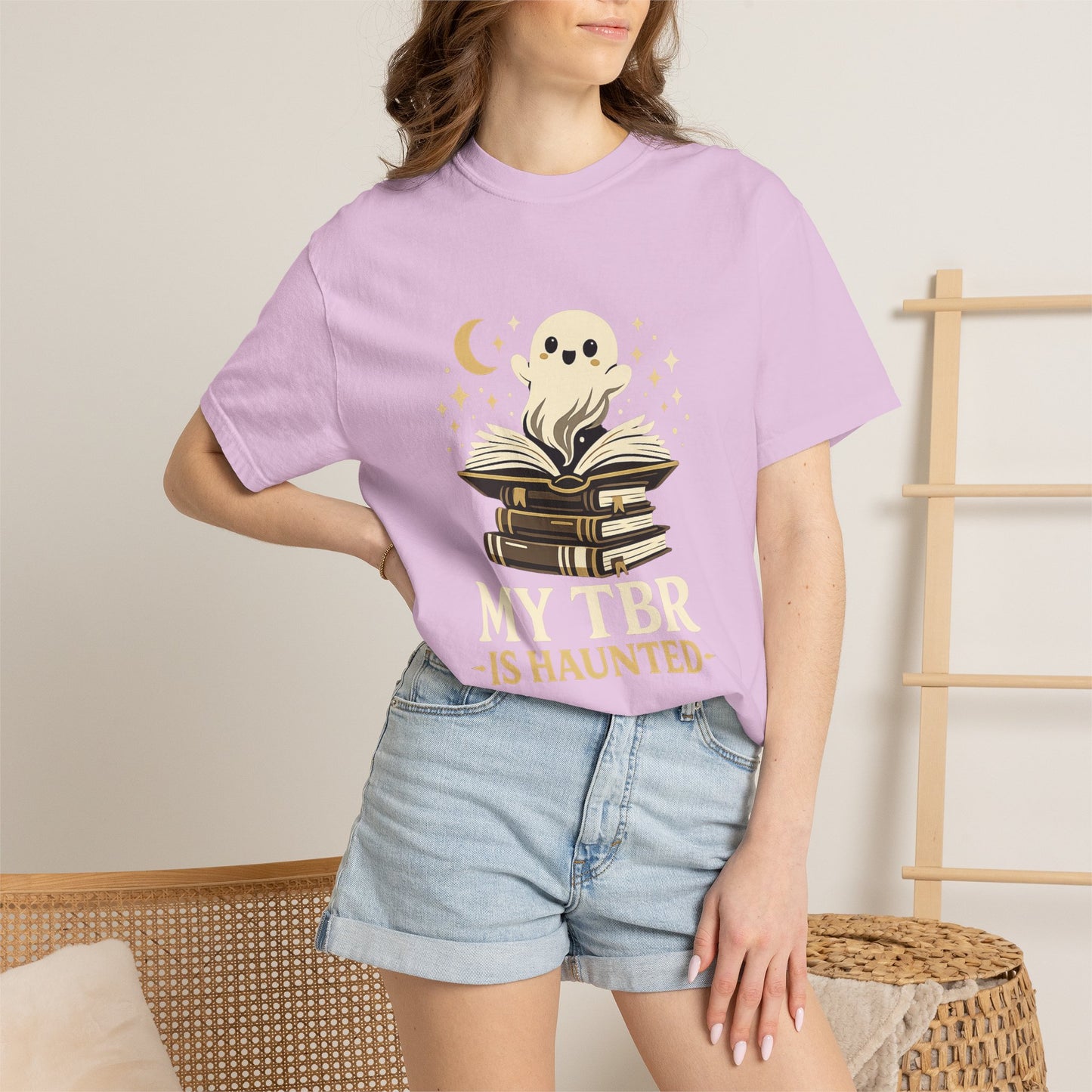 My TBR is Haunted Cute Ghost Stack Tee