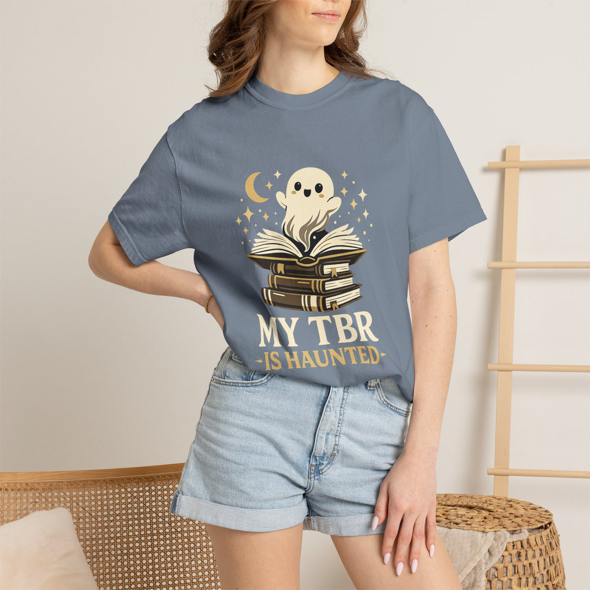 My TBR is Haunted Cute Ghost Stack Tee