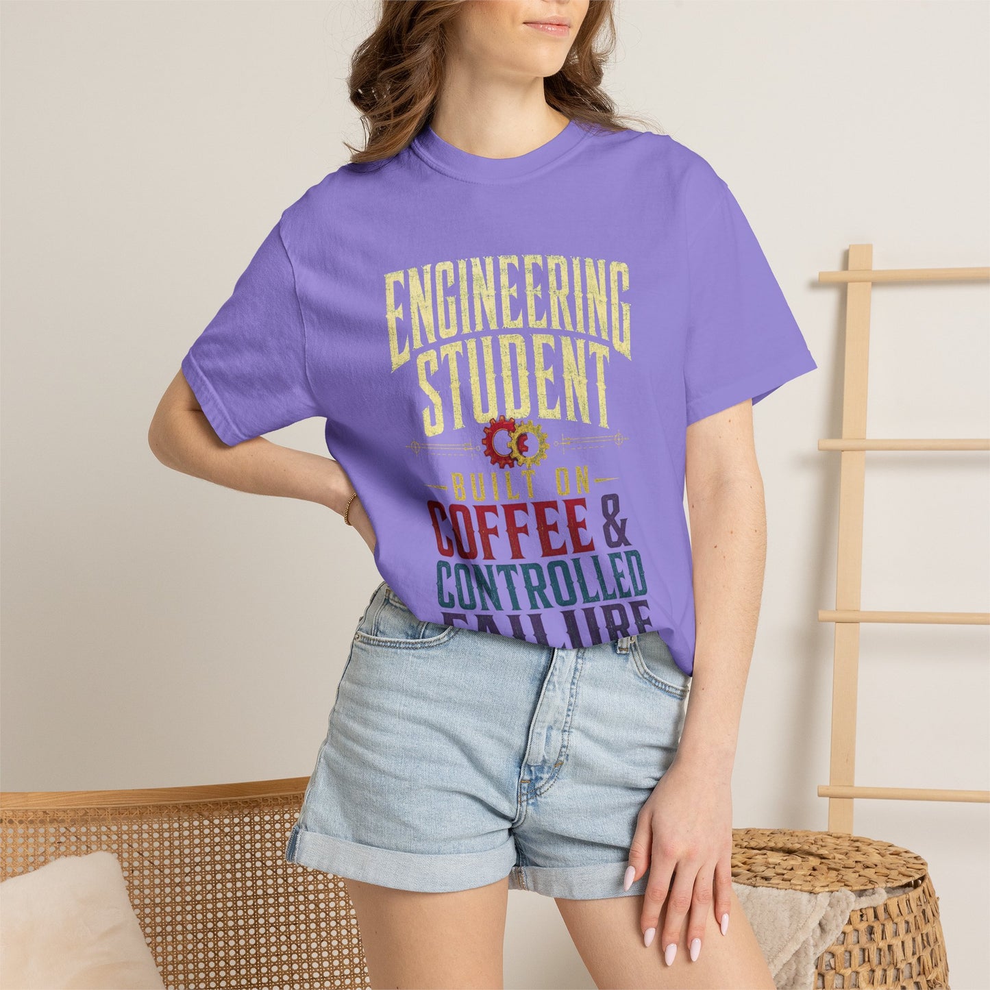 Engineering Student T-Shirt - "Built on Coffee & Controlled Failure" Graphic Tee