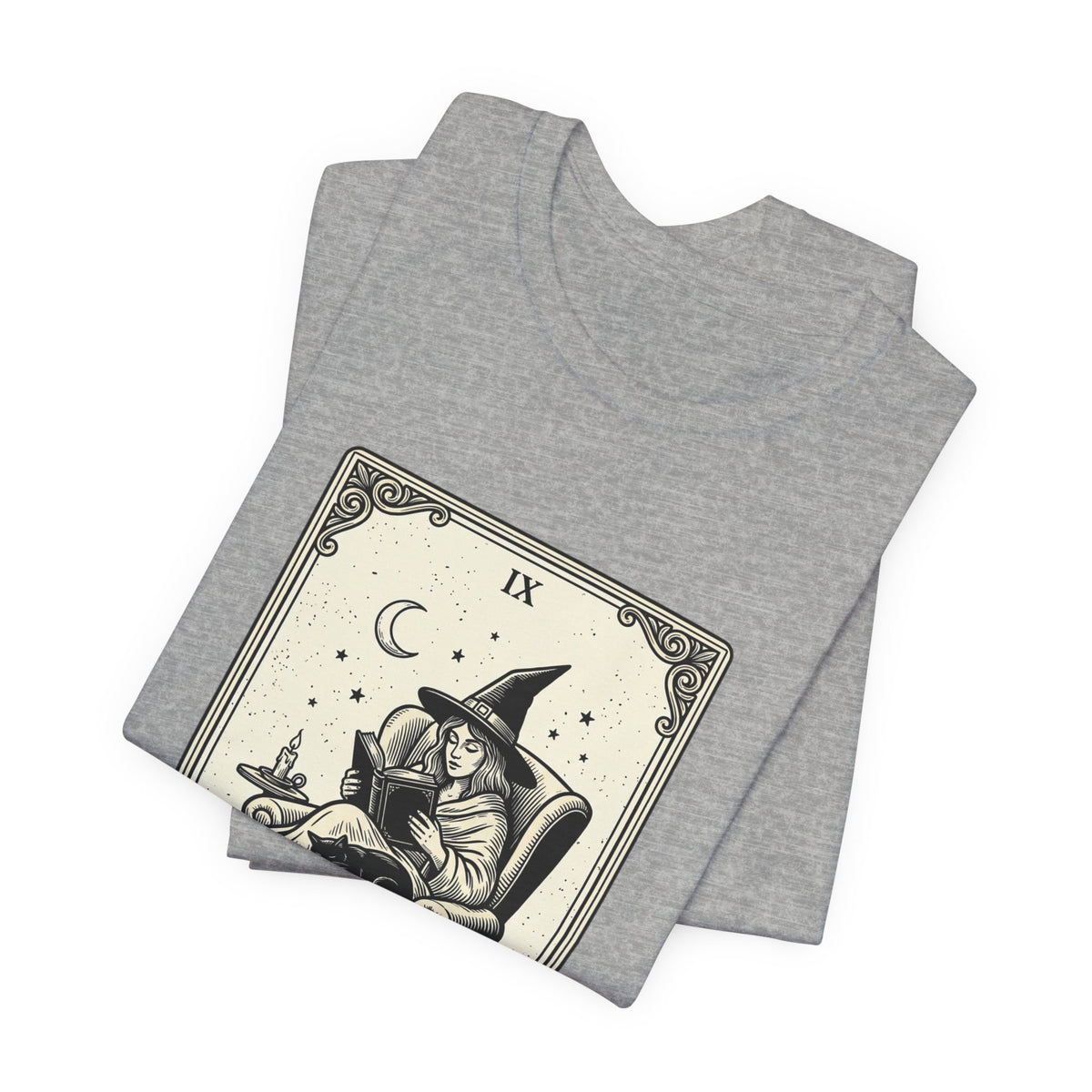 Bookish Witch Tarot Art Tee | Witchy Humor, Reading Witch T-Shirt