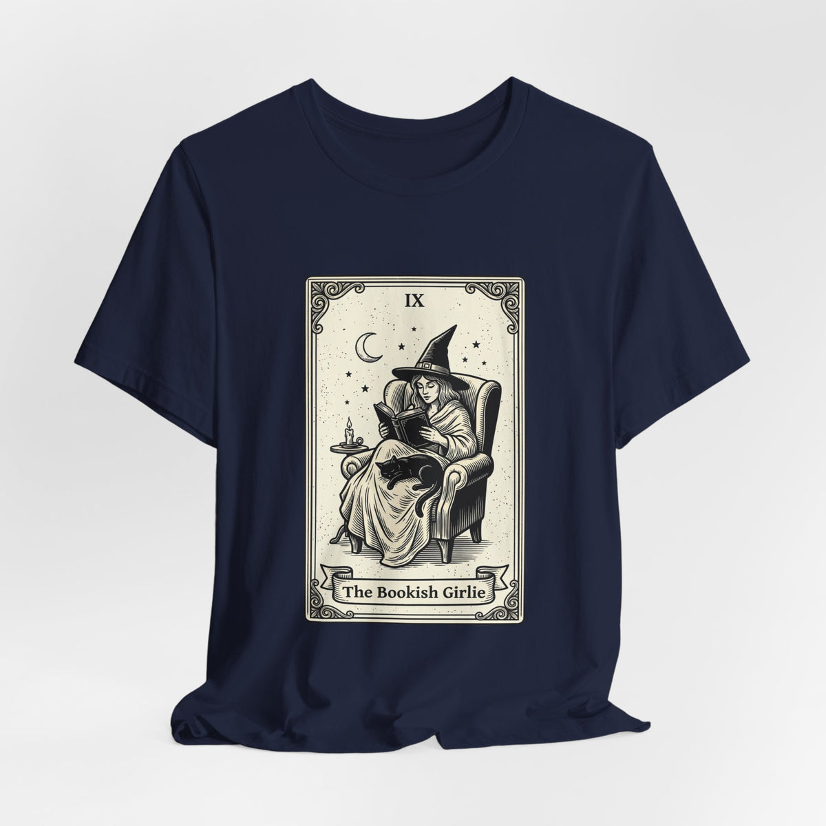 Bookish Witch Tarot Art Tee | Witchy Humor, Reading Witch T-Shirt