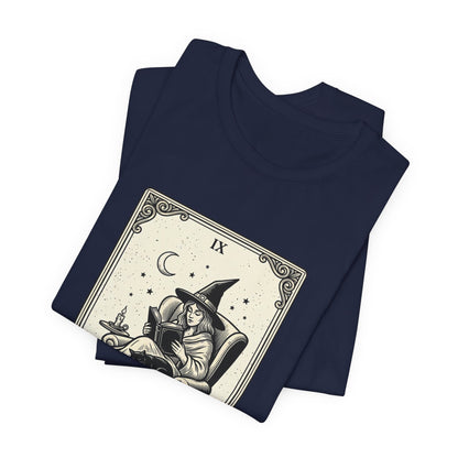 Bookish Witch Tarot Art Tee | Witchy Humor, Reading Witch T-Shirt