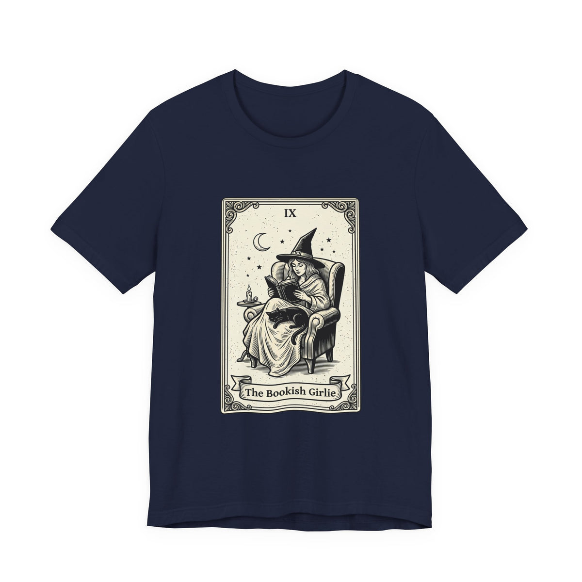 Bookish Witch Tarot Art Tee | Witchy Humor, Reading Witch T-Shirt