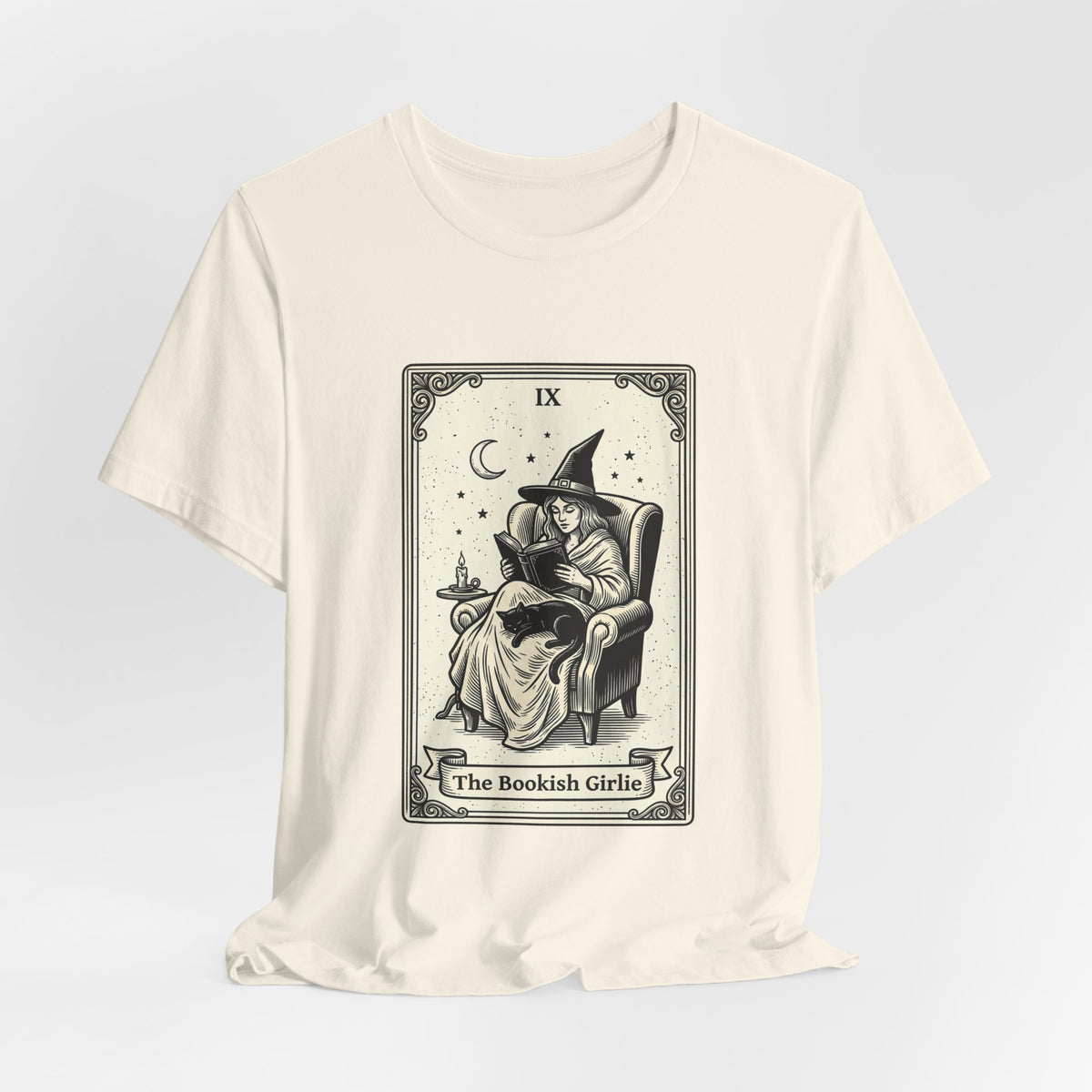 Bookish Witch Tarot Art Tee | Witchy Humor, Reading Witch T-Shirt