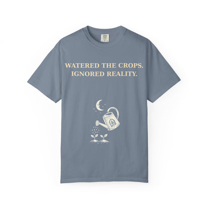 Gamer Tee -  "Weathered the Crops, Ignored Reality" Vintage Gamer Tee