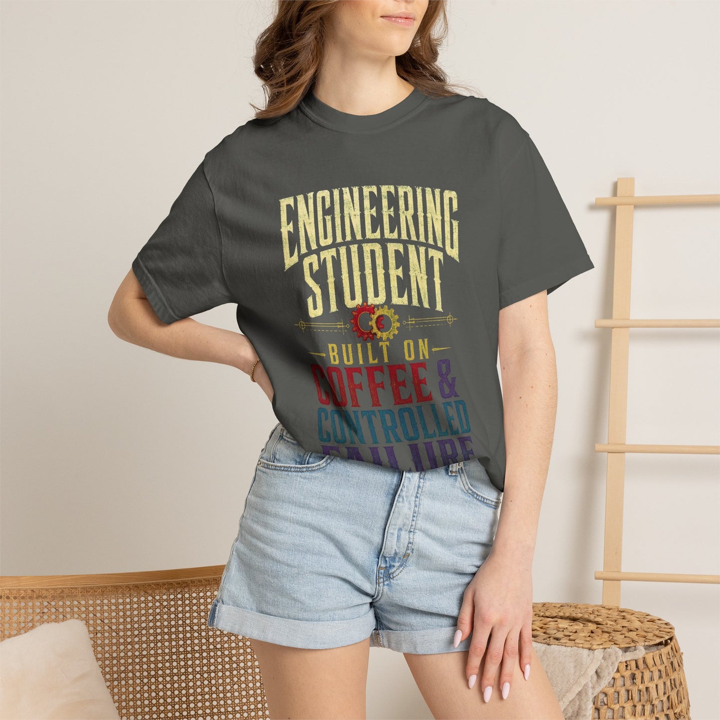 Engineering Student T-Shirt - "Built on Coffee & Controlled Failure" Graphic Tee