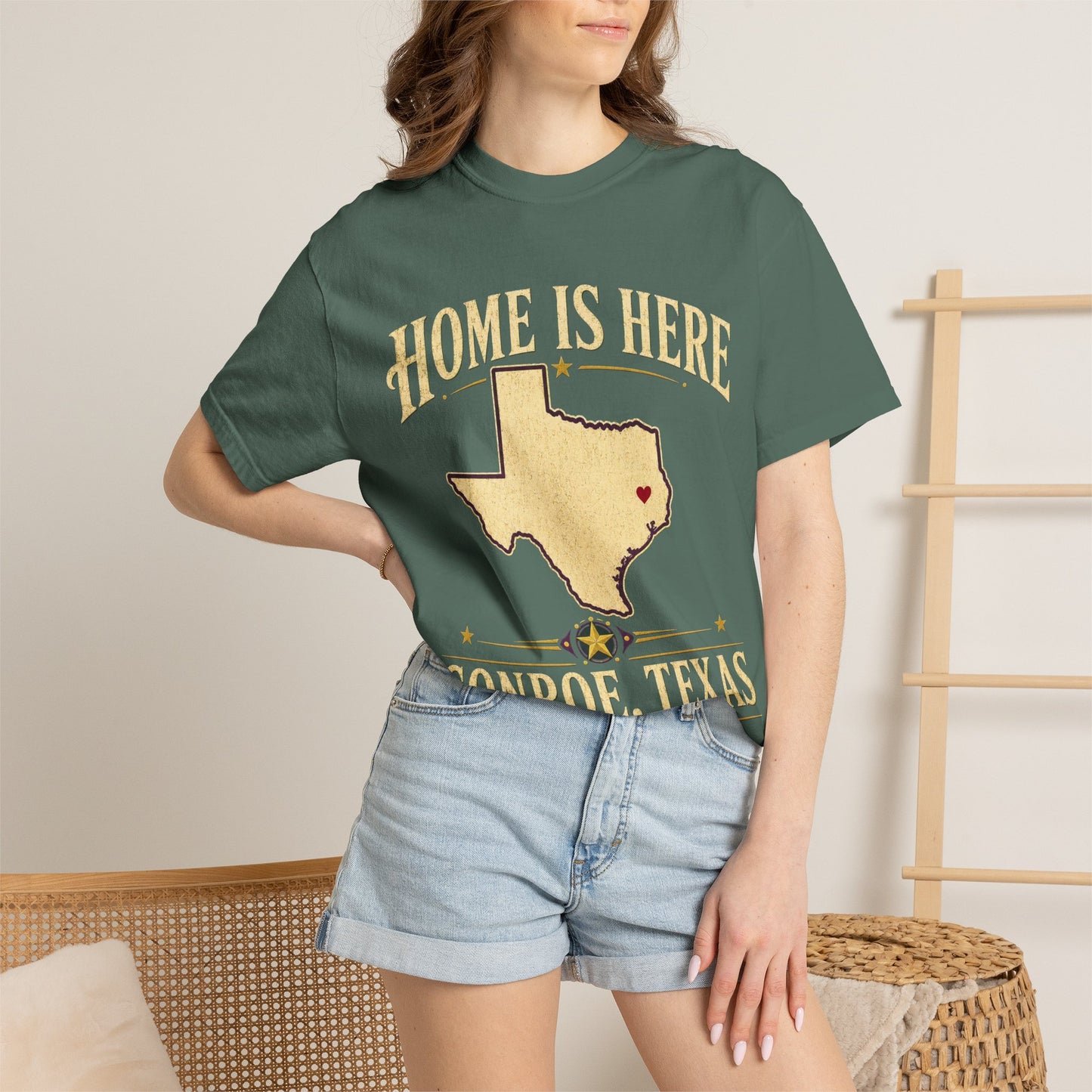 Conroe, Texas "Home Is Here" T-Shirt