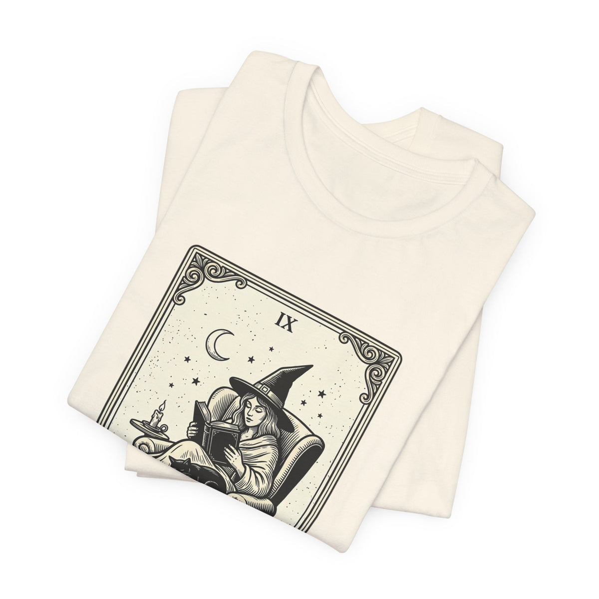 Bookish Witch Tarot Art Tee | Witchy Humor, Reading Witch T-Shirt