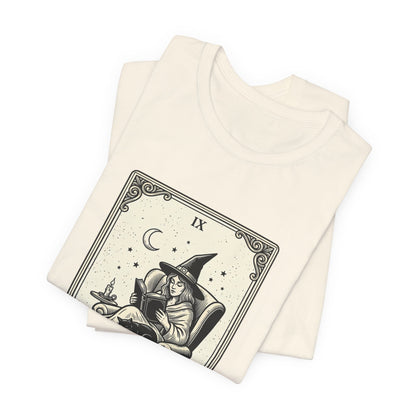 Bookish Witch Tarot Art Tee | Witchy Humor, Reading Witch T-Shirt