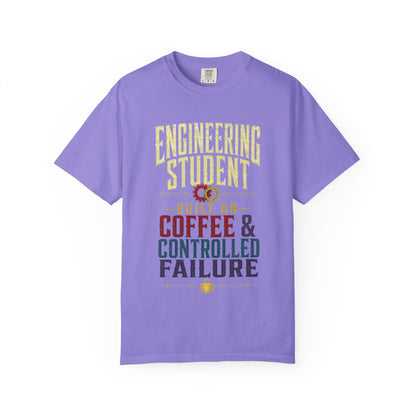 Engineering Student T-Shirt - "Built on Coffee & Controlled Failure" Graphic Tee