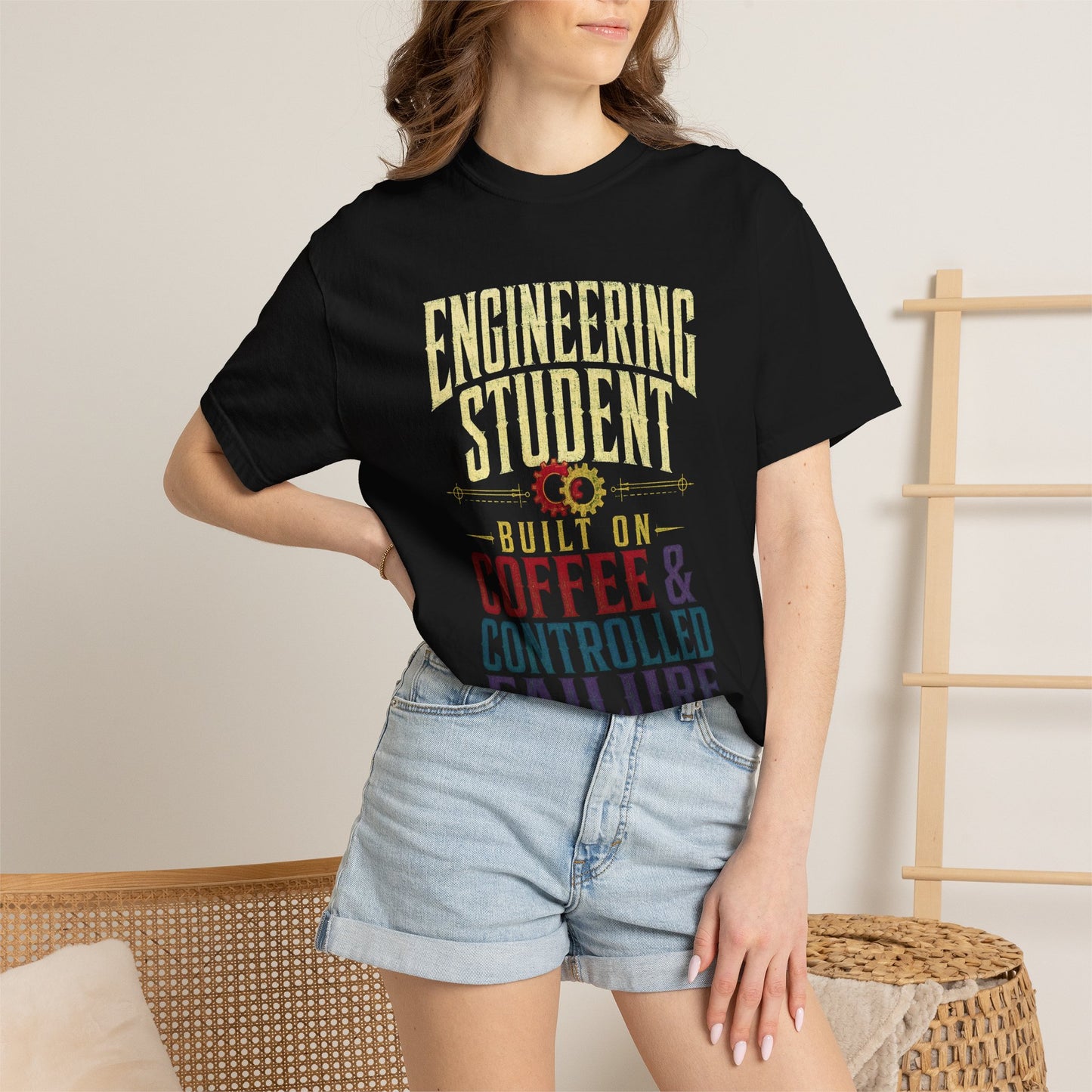 Engineering Student T-Shirt - "Built on Coffee & Controlled Failure" Graphic Tee