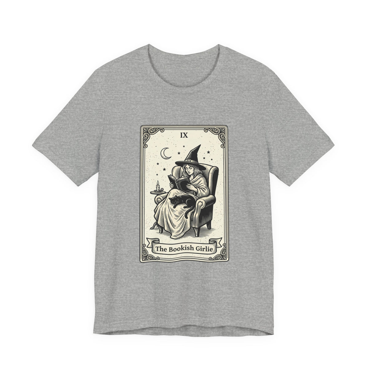 Bookish Witch Tarot Art Tee | Witchy Humor, Reading Witch T-Shirt