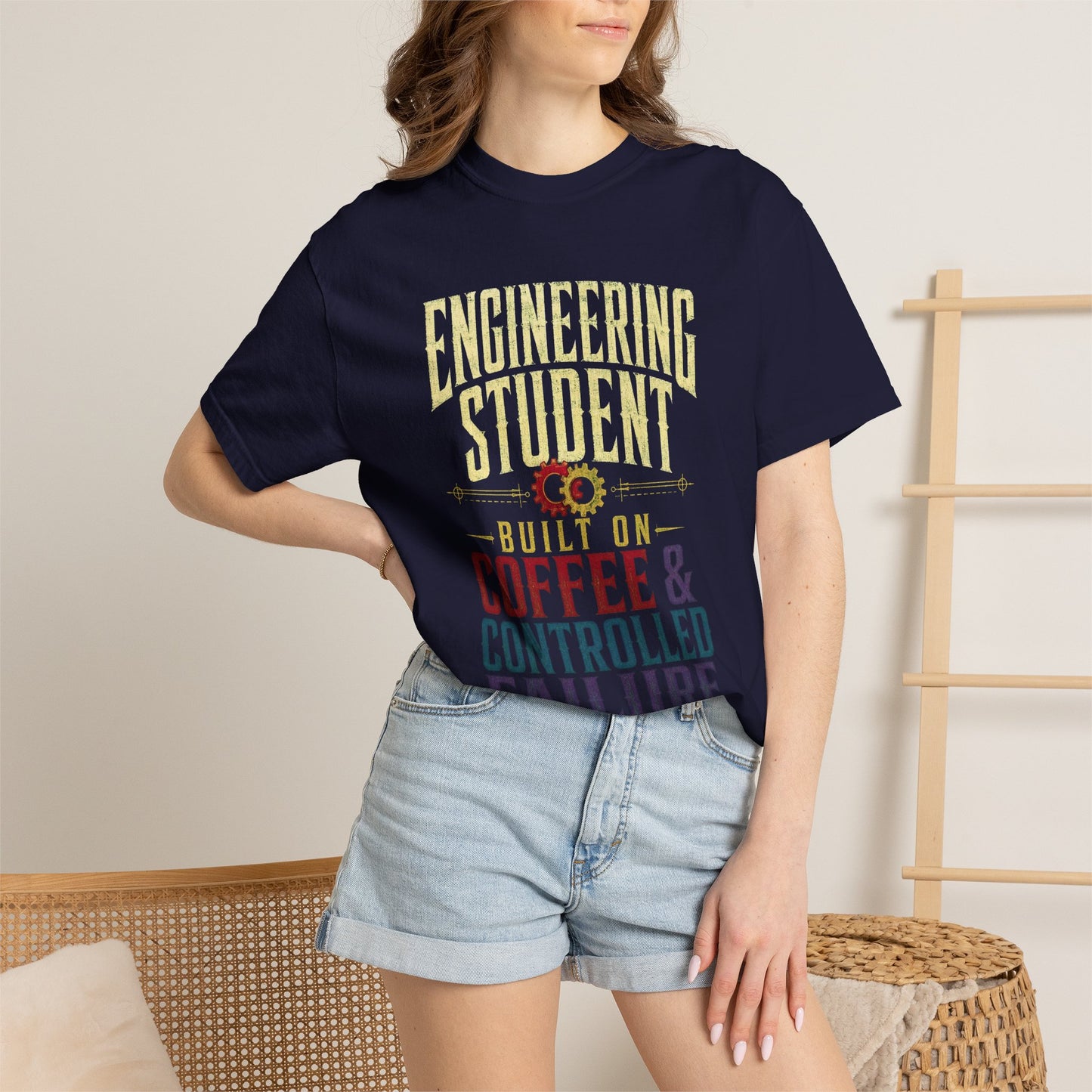 Engineering Student T-Shirt - "Built on Coffee & Controlled Failure" Graphic Tee