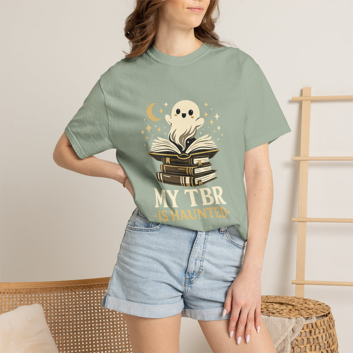 My TBR is Haunted Cute Ghost Stack Tee