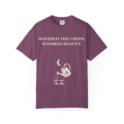 Gamer Tee -  "Weathered the Crops, Ignored Reality" Vintage Gamer Tee