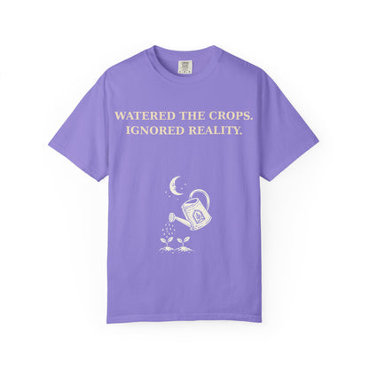 Gamer Tee -  "Weathered the Crops, Ignored Reality" Vintage Gamer Tee