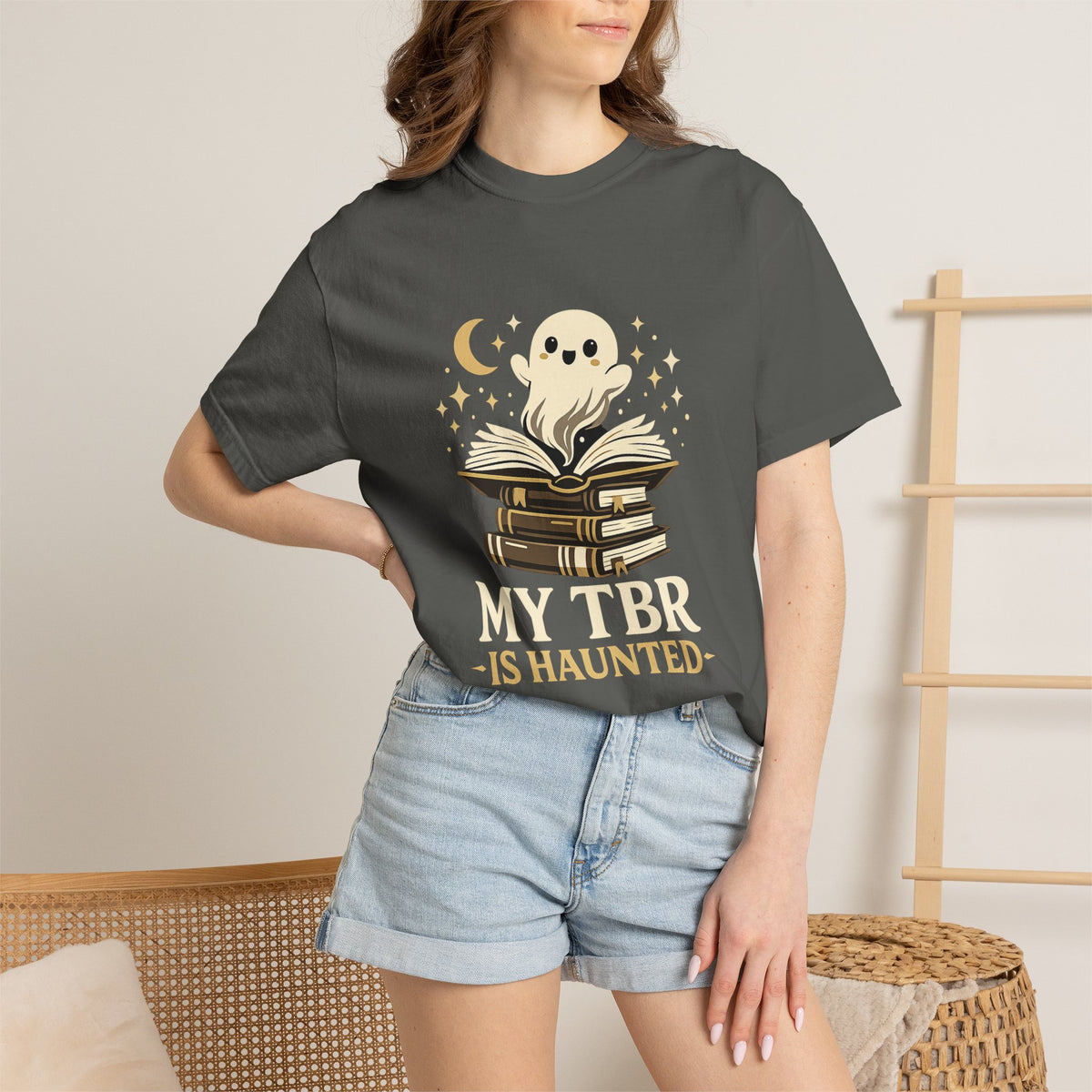 My TBR is Haunted Cute Ghost Stack Tee