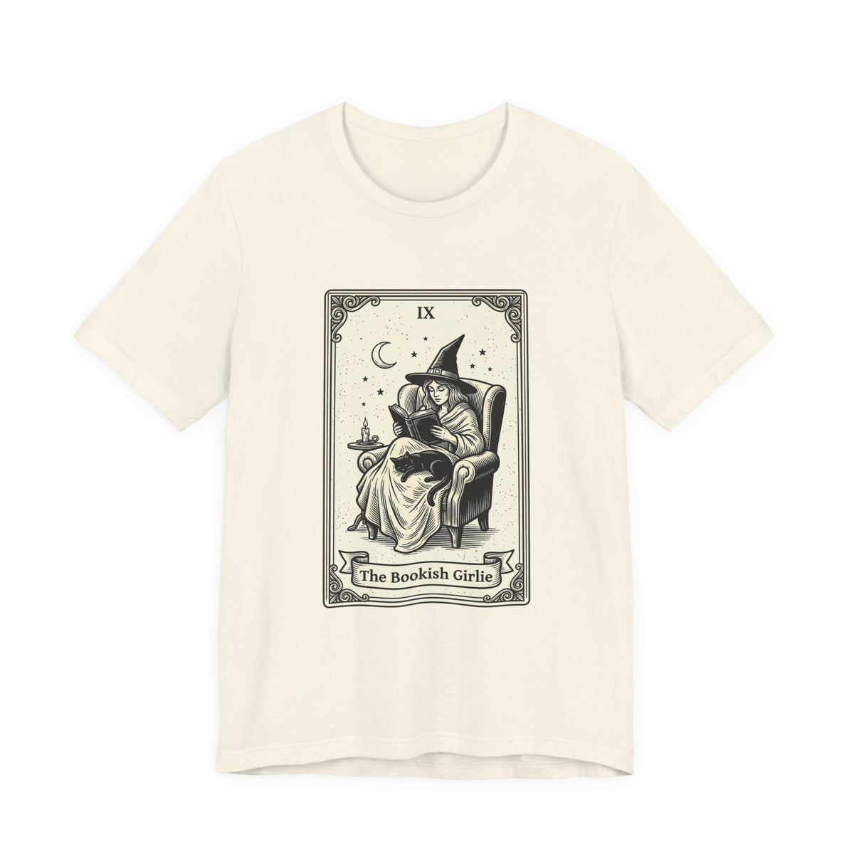 Bookish Witch Tarot Art Tee | Witchy Humor, Reading Witch T-Shirt