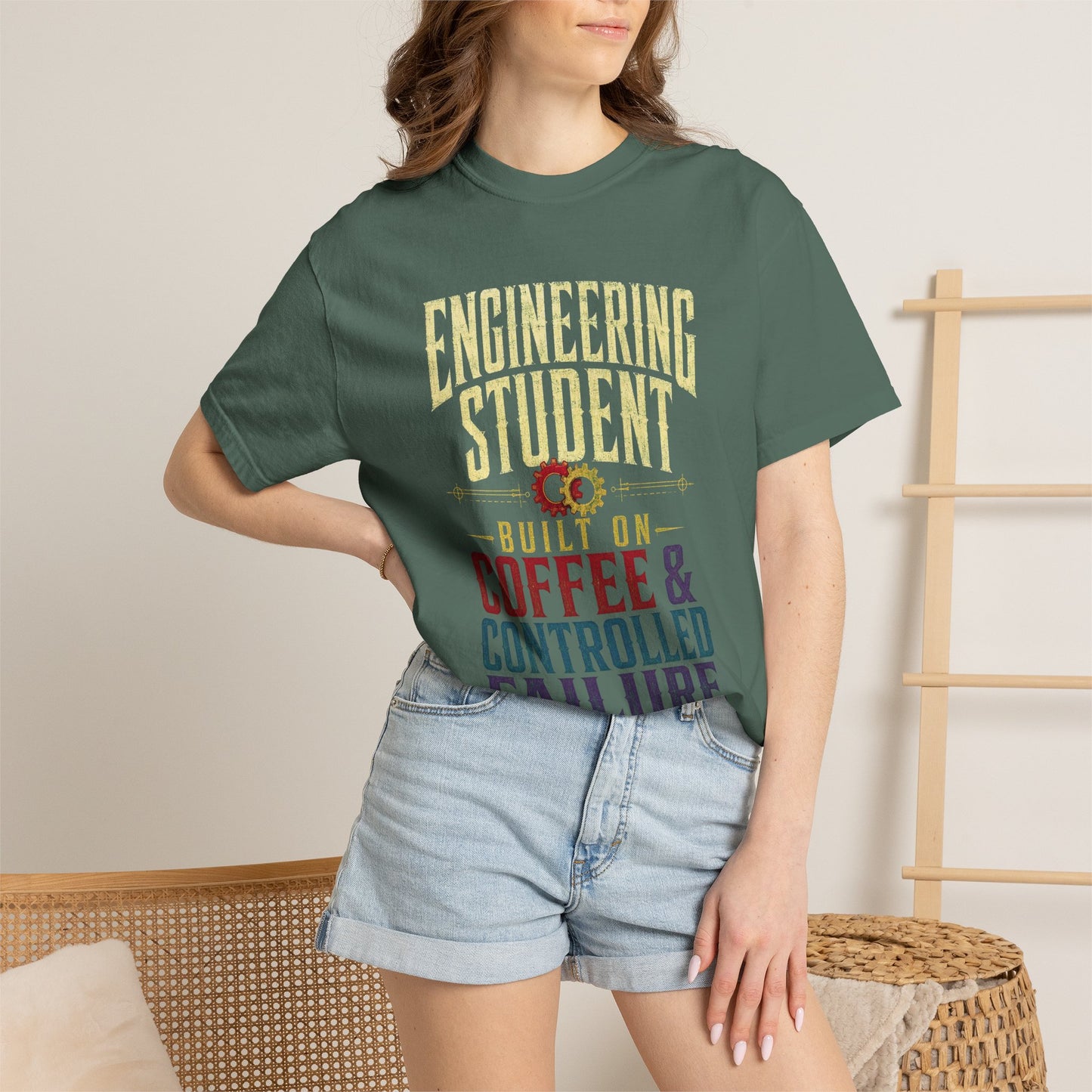 Engineering Student T-Shirt - "Built on Coffee & Controlled Failure" Graphic Tee