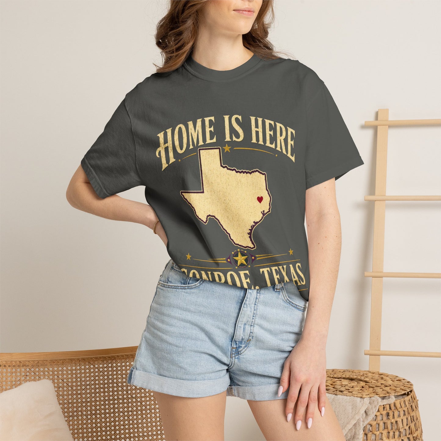 Conroe, Texas "Home Is Here" T-Shirt